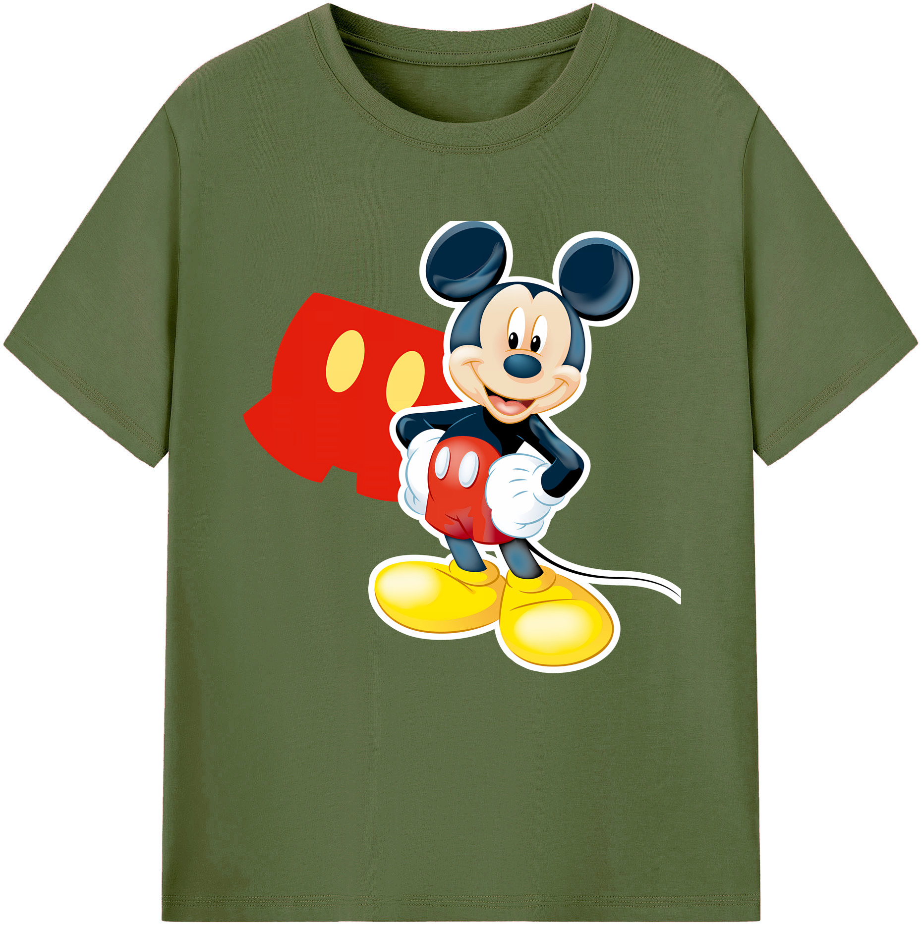 （画像用） ミッキーマウス Mickey Mouse 綿100％半袖Tシャツ（フロントプリント）